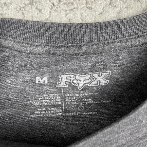 Fox Racing Moto Shirt Mens M Gray Fox Logo Short Sleeve Crew Neck - Picture 3 of 9